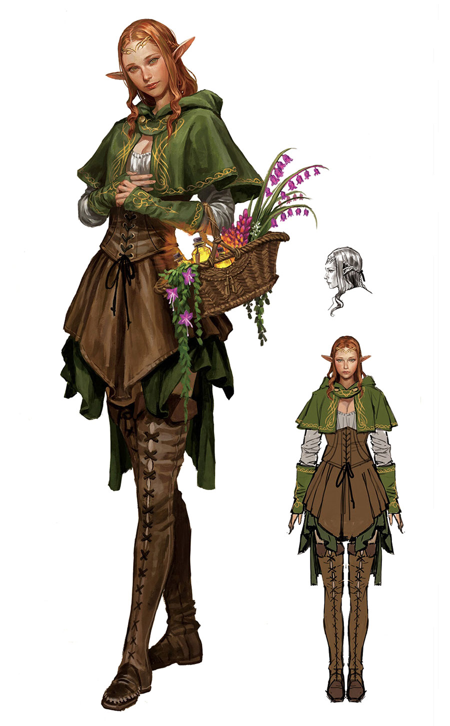 Merchant Elfin Concept Art from Lineage W