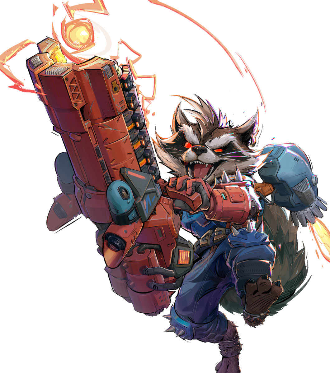 Rocket Raccoon Artwork from Marvel Rivals
