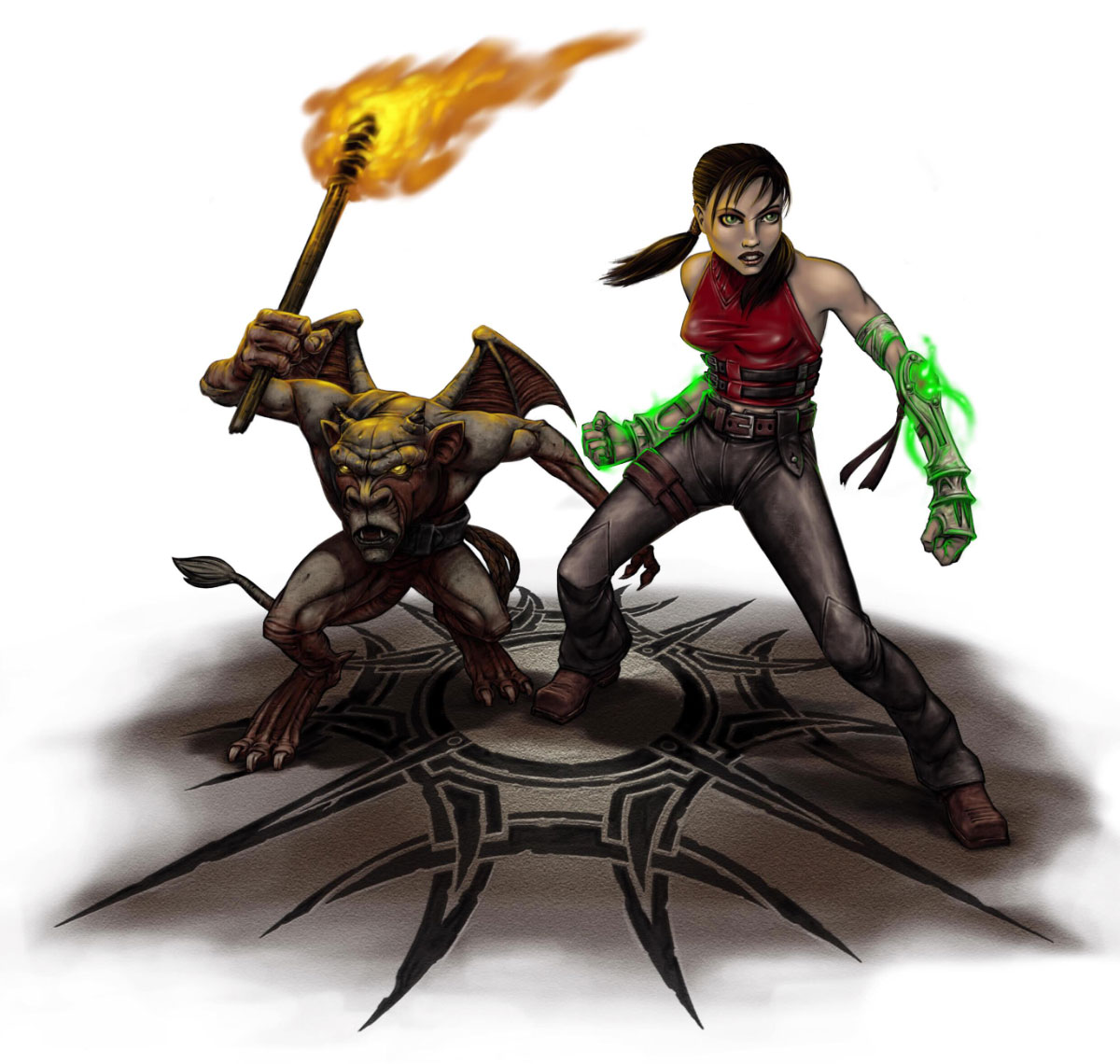 Jen and Scree Artwork from Primal