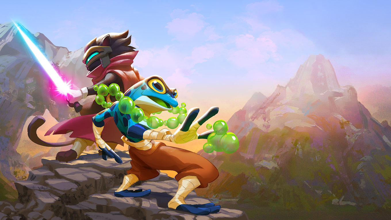Ranno and Clairen Splash Art from Rivals of Aether