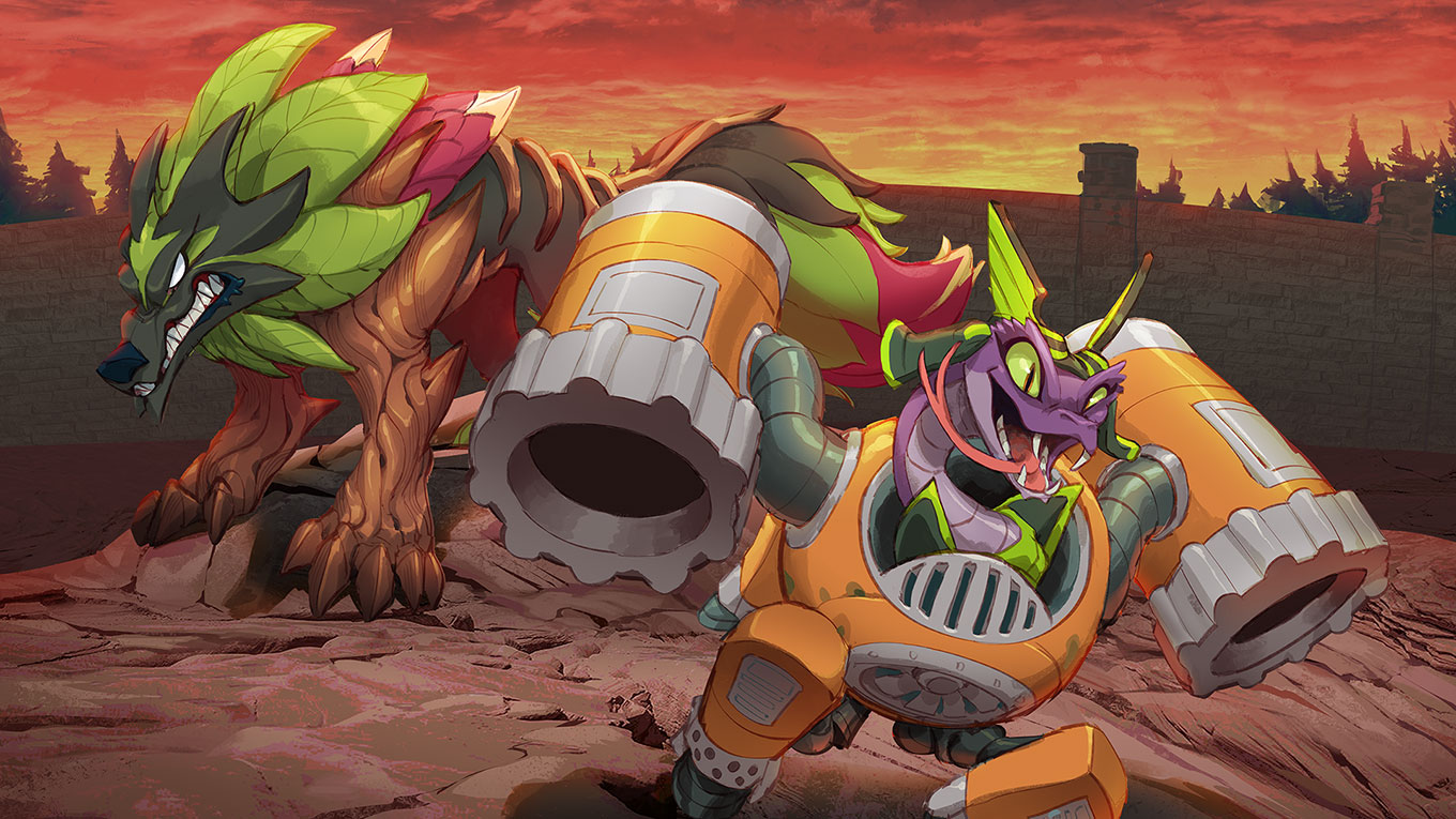 Sylvanos and Elliana Splash Art from Rivals of Aether
