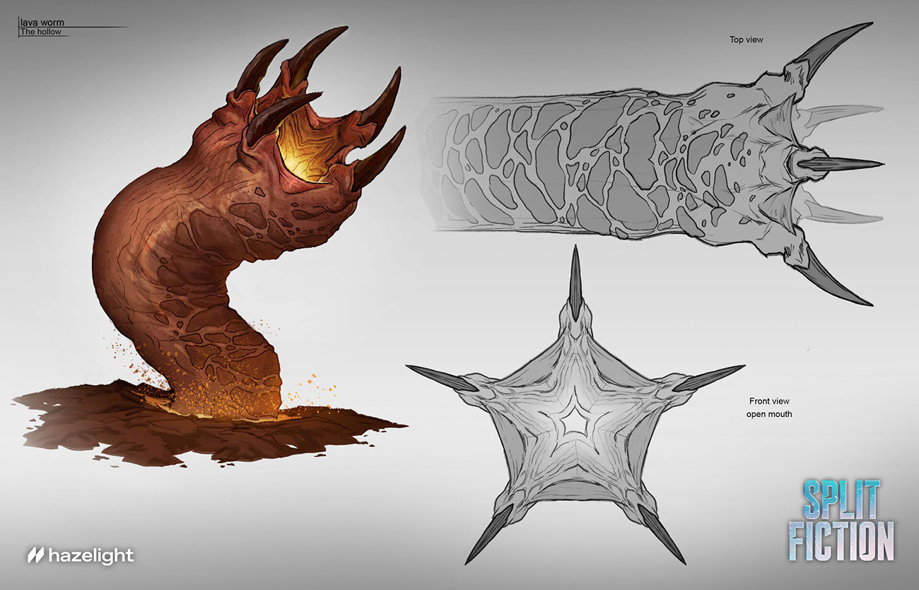 Lava Worm Concept Art from Split Fiction