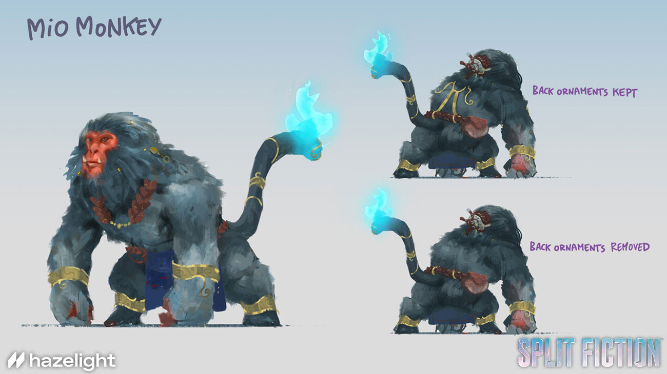 Mio Monkey Concept Art from Split Fiction