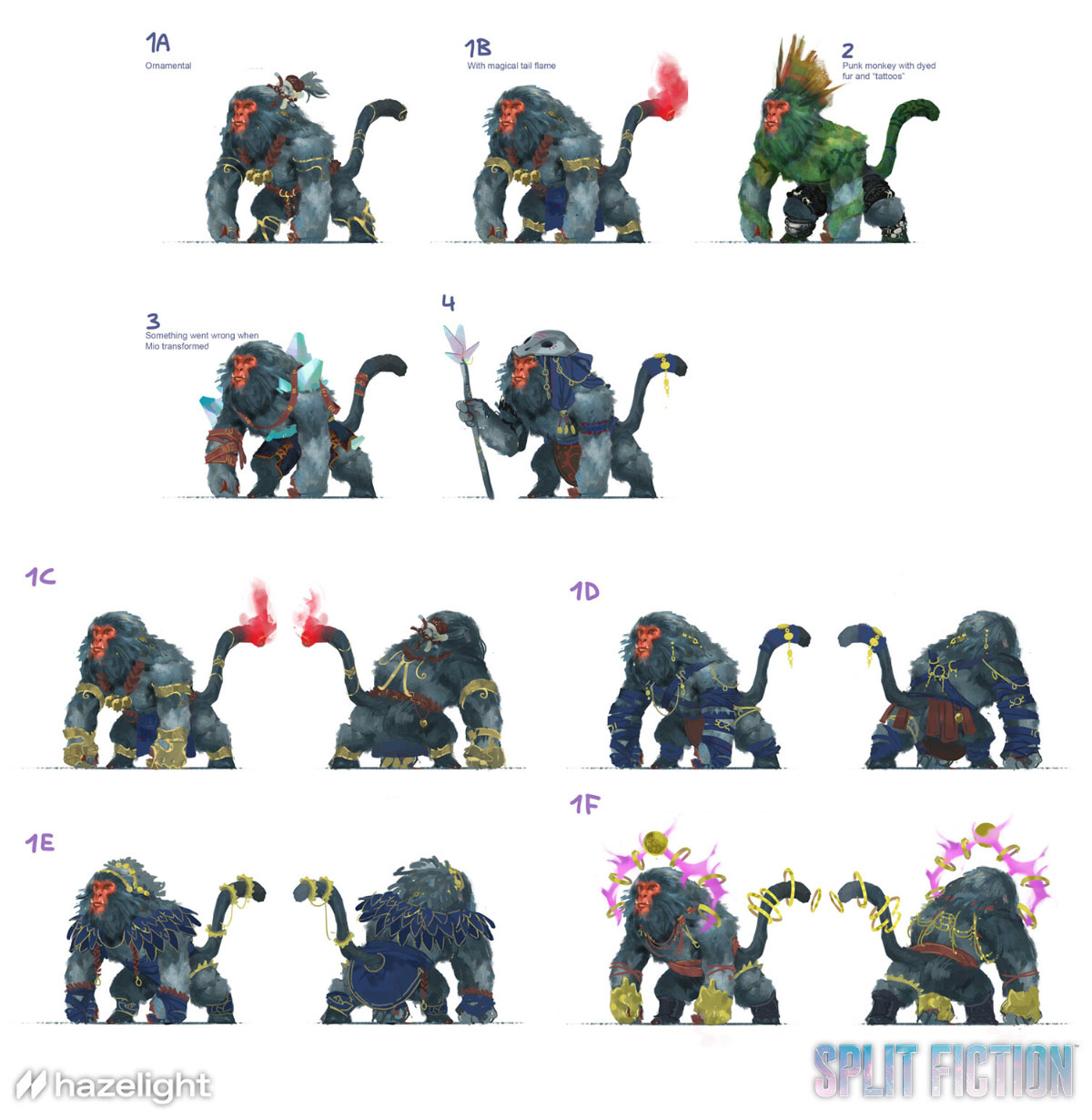 Mio Monkey Concepts from Split Fiction