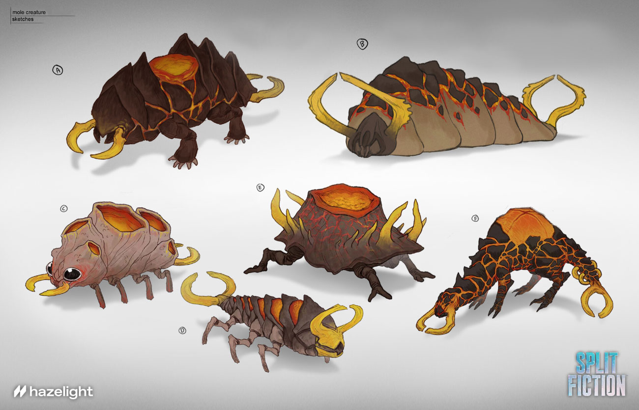 Mole Creature Sketches from Split Fiction