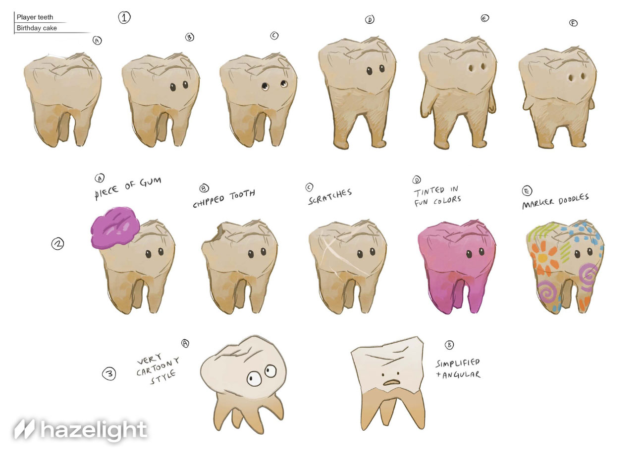 Player Teeth Sketches from Split Fiction