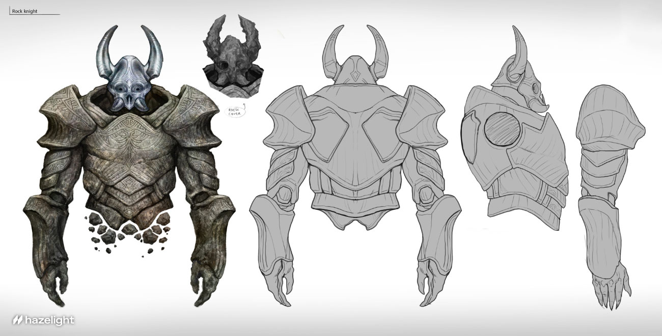 Rock Knight Concept Art from Split Fiction