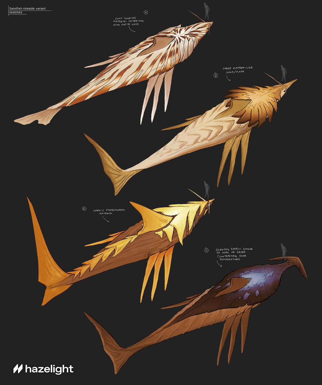 Sandfish Rideable Variant Sketches from Split Fiction