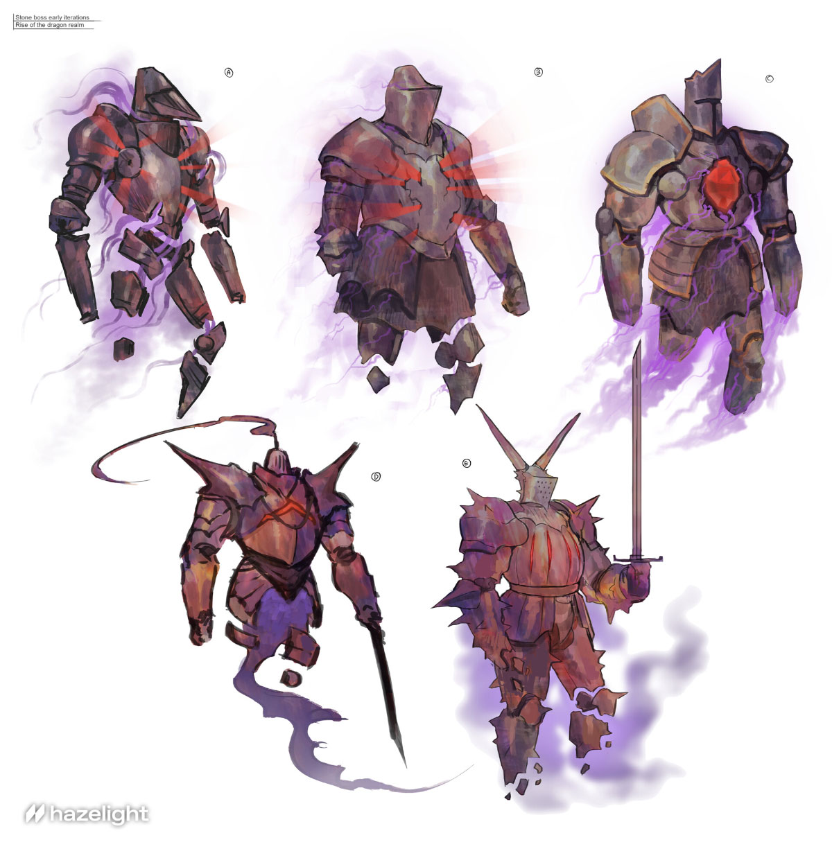 Stone Boss Early Iterations Art from Split Fiction