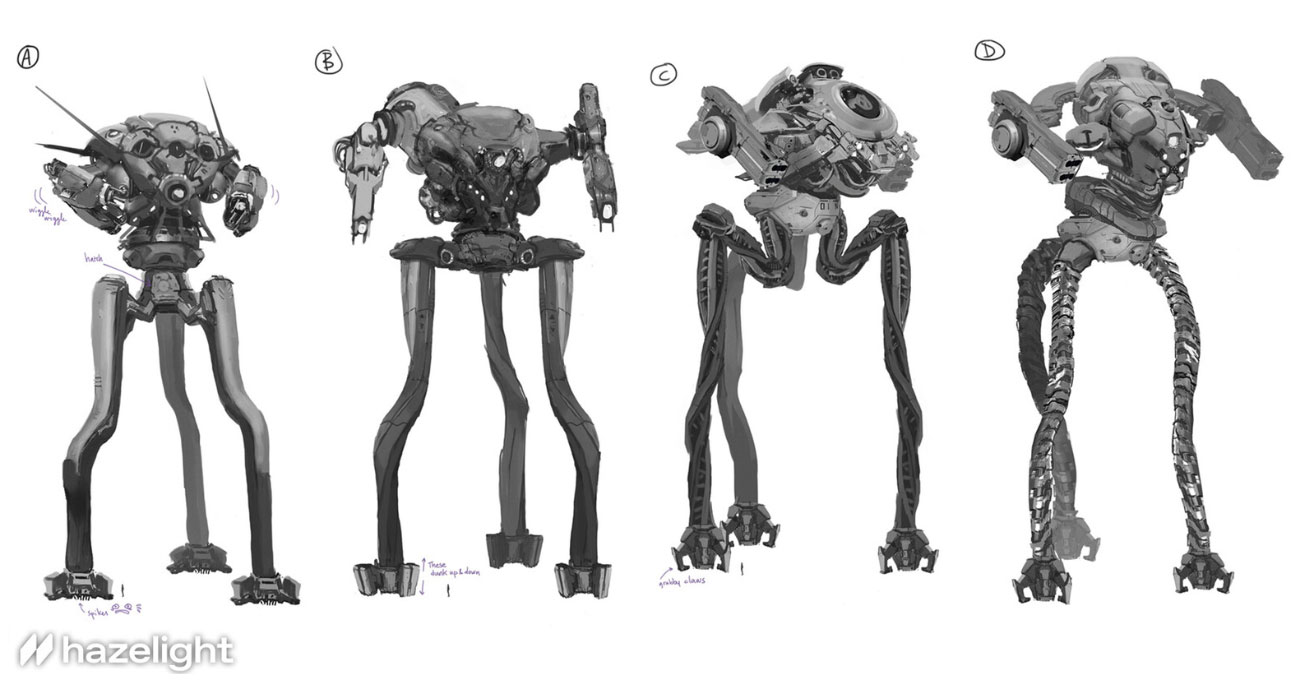 Tripod Boss Sketches from Split Fiction