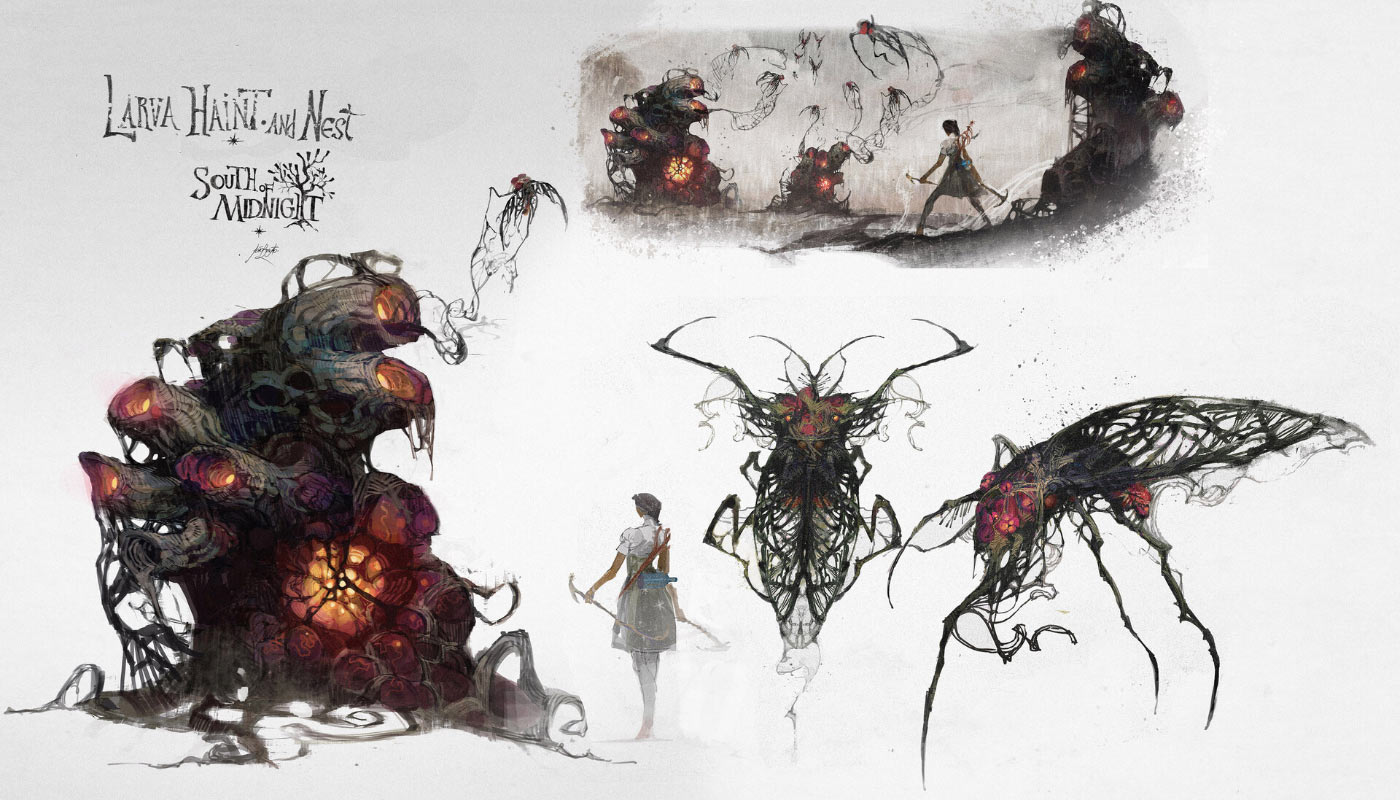 Larva Haint and Nest Art from South of Midnight