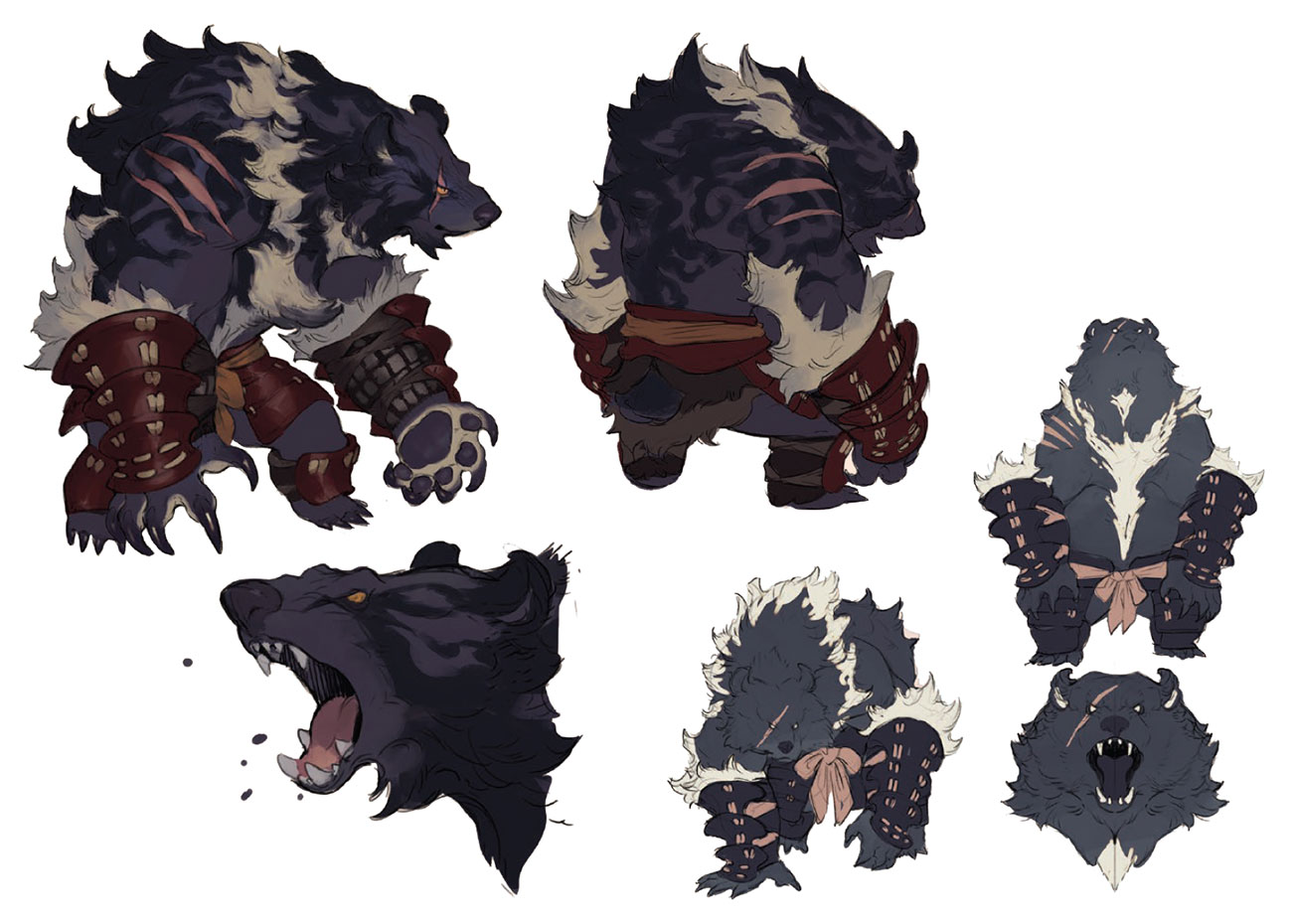 Bear Concept Art from Sakuna: Of Rice and Ruin