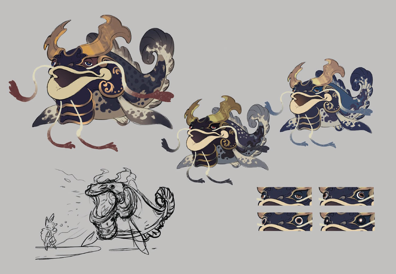 Giant Catfish Concept Artwork from Sakuna: Of Rice and Ruin