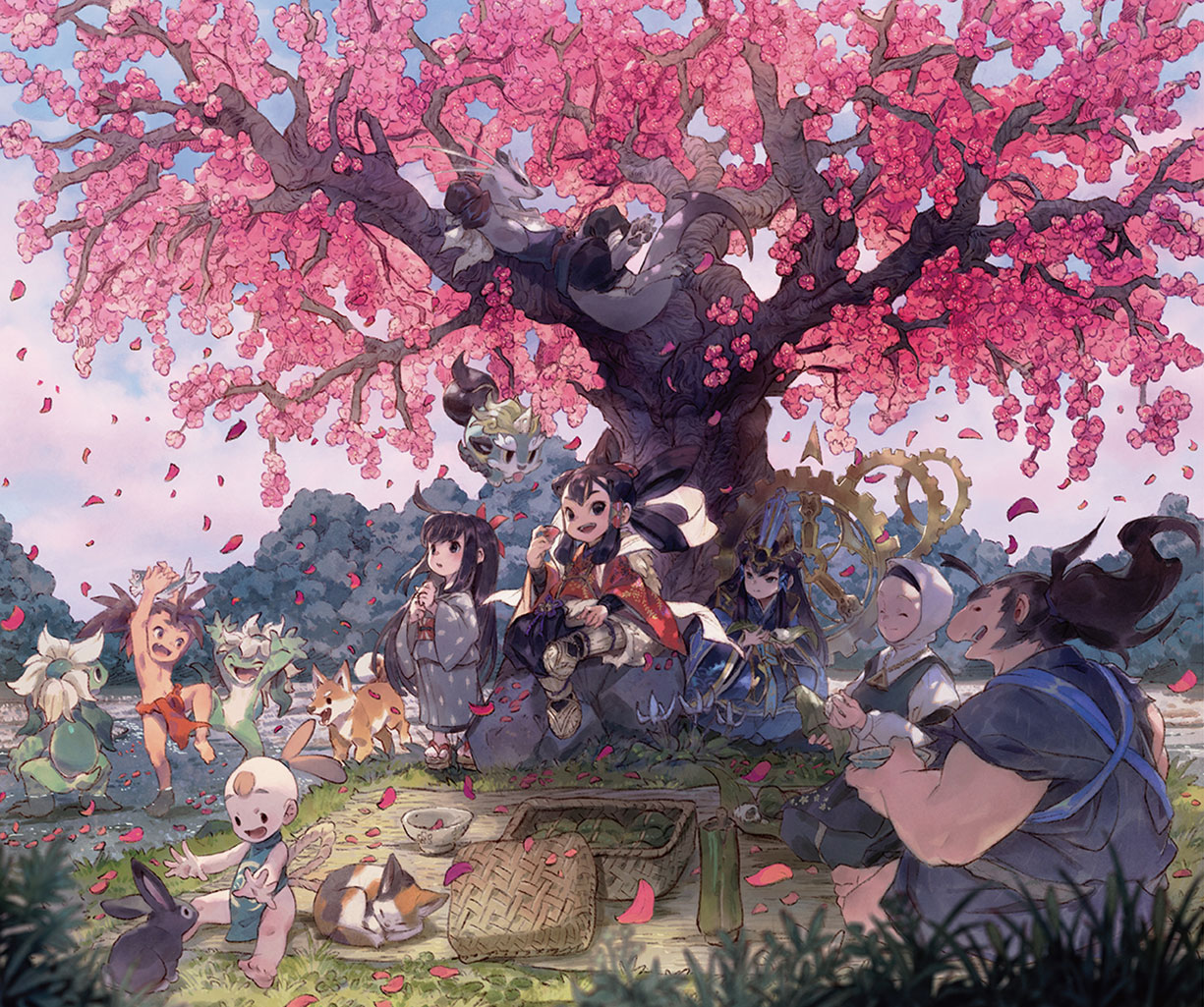 Picnic Illustration from Sakuna: Of Rice and Ruin