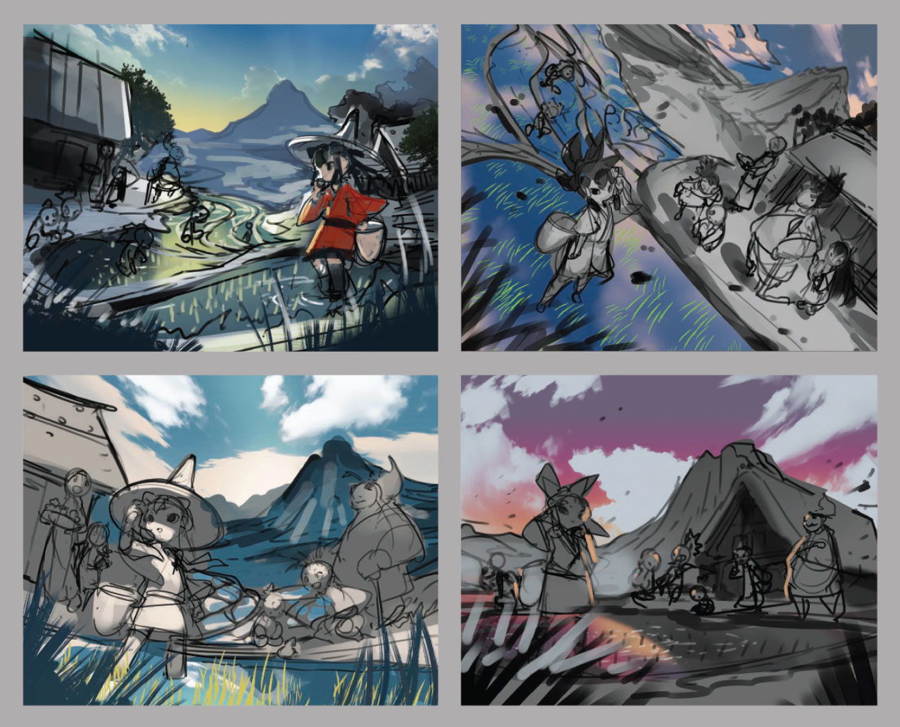 Poster Concepts from Sakuna: Of Rice and Ruin