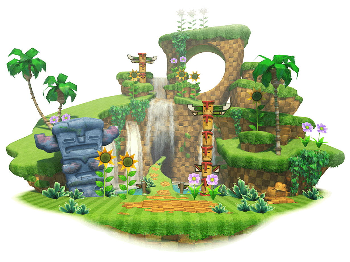Green Hill Zone Art from Sonic X Shadow Generations