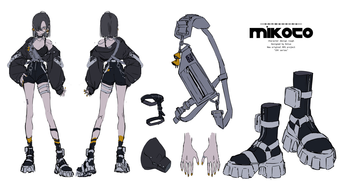 Mikoto Sengiku Casual Concept Art from Crymachina