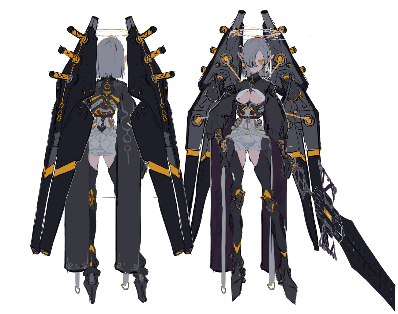 Mikoto Sengiku Weapon Concept Art from Crymachina
