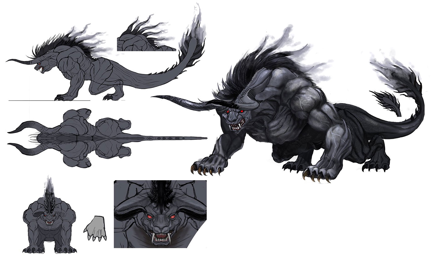 Behemoth Concept Art from Dissidia Duellum Final Fantasy