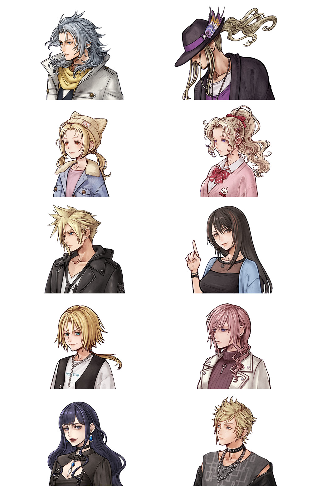 Character Portraits Art from Dissidia Duellum Final Fantasy
