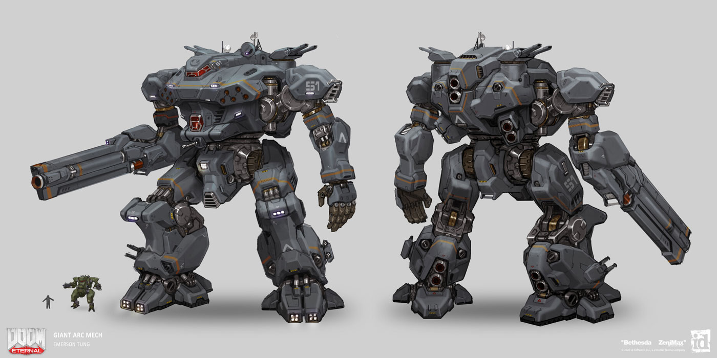 ARC Giant Mech Concept Art from Doom Eternal