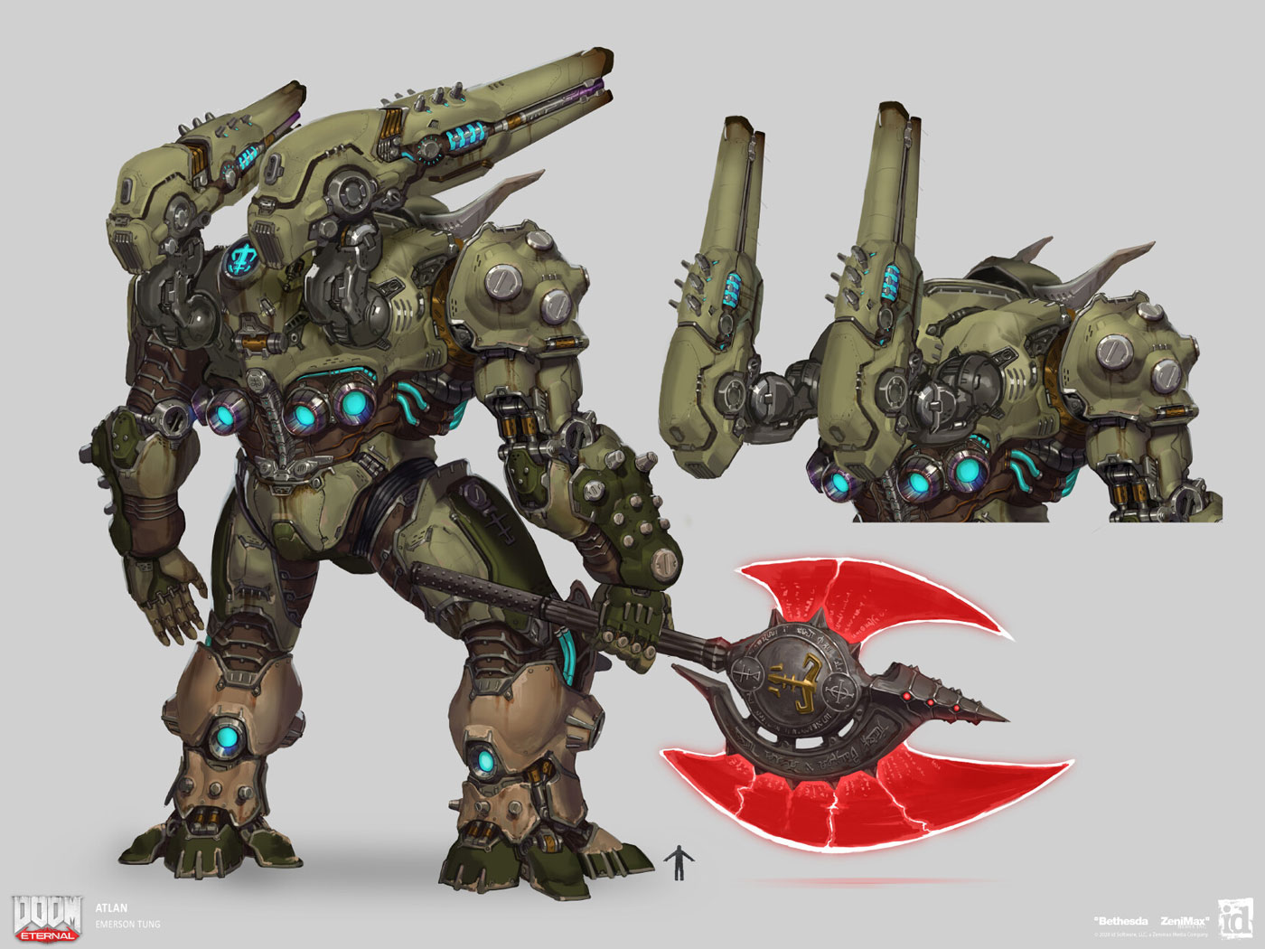 Atlan Mech Backside Art from Doom Eternal