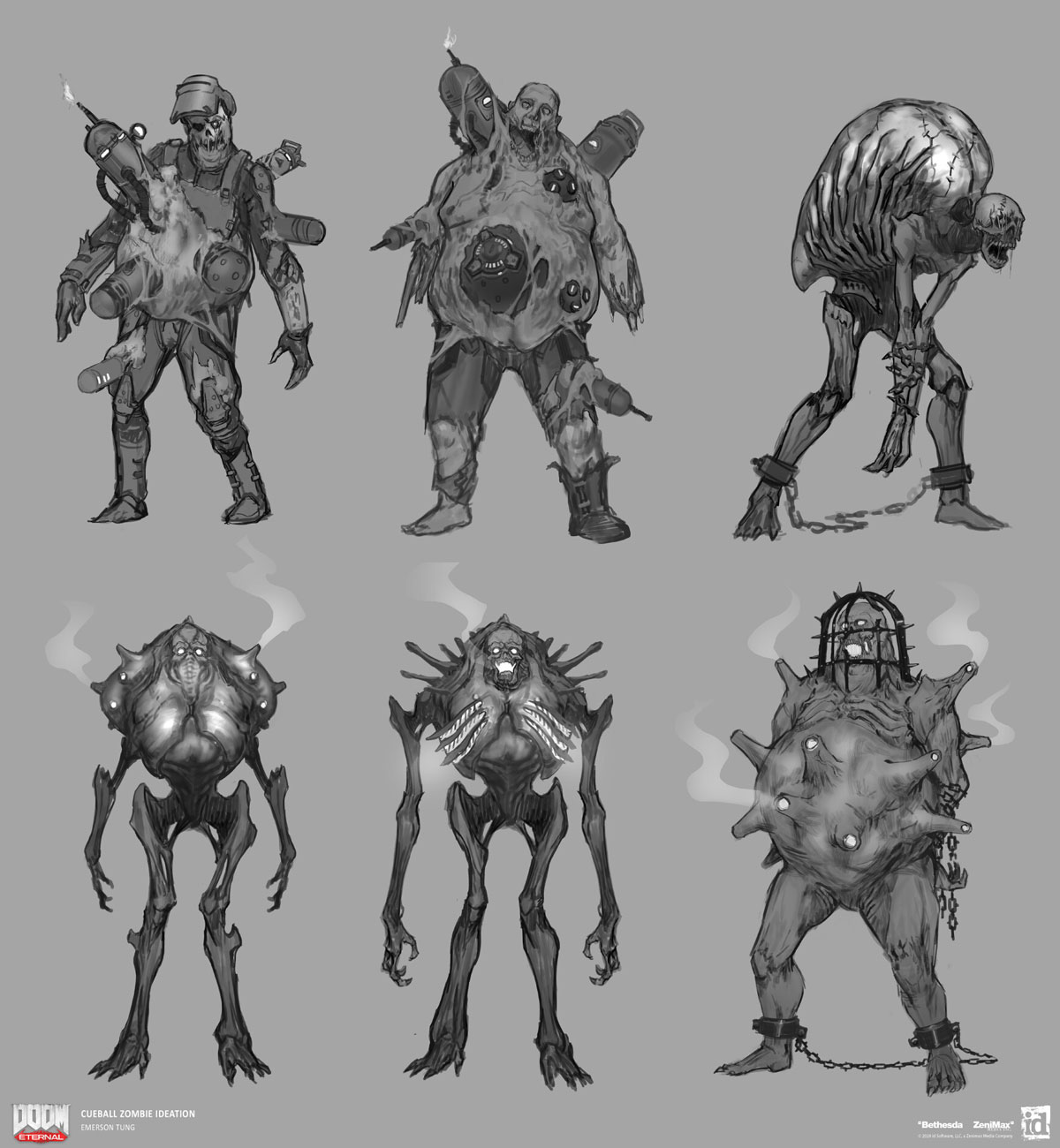 Cueball Zombie Concepts from Doom Eternal