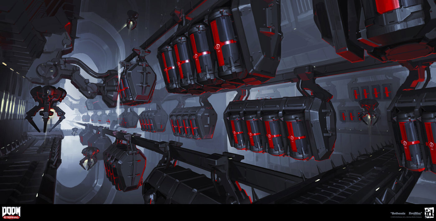 Cultist Blood Tanks Art from Doom Eternal