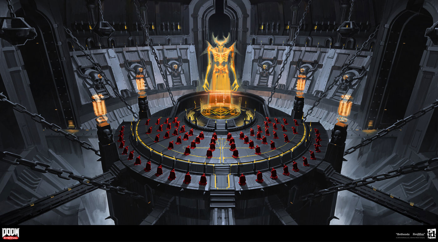 Cultist Hub Art from Doom Eternal