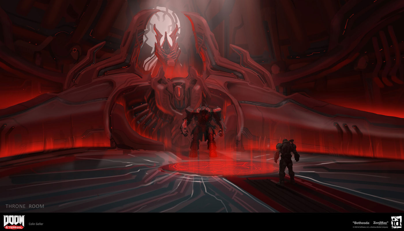 Dark Lord Throne Room Art from Doom Eternal