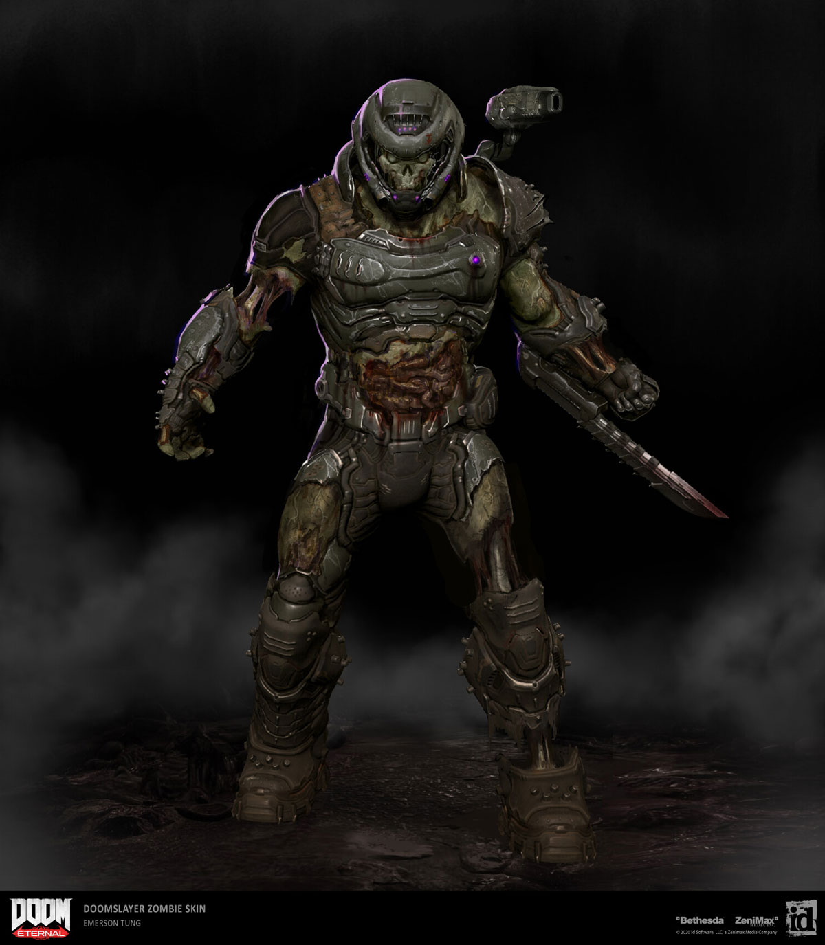Doomslayer Zombie Skin Art from Doom Eternal