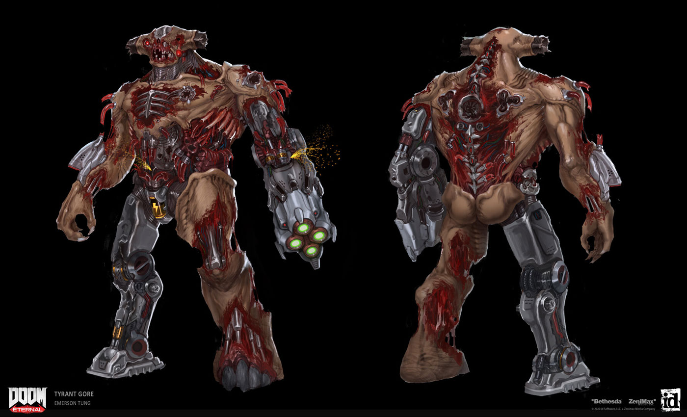 Tyrant Gore Concept Art from Doom Eternal
