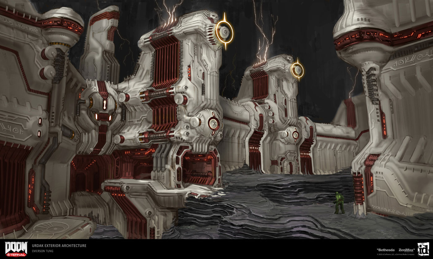 Urdak Exterior Architecture Art from Doom Eternal