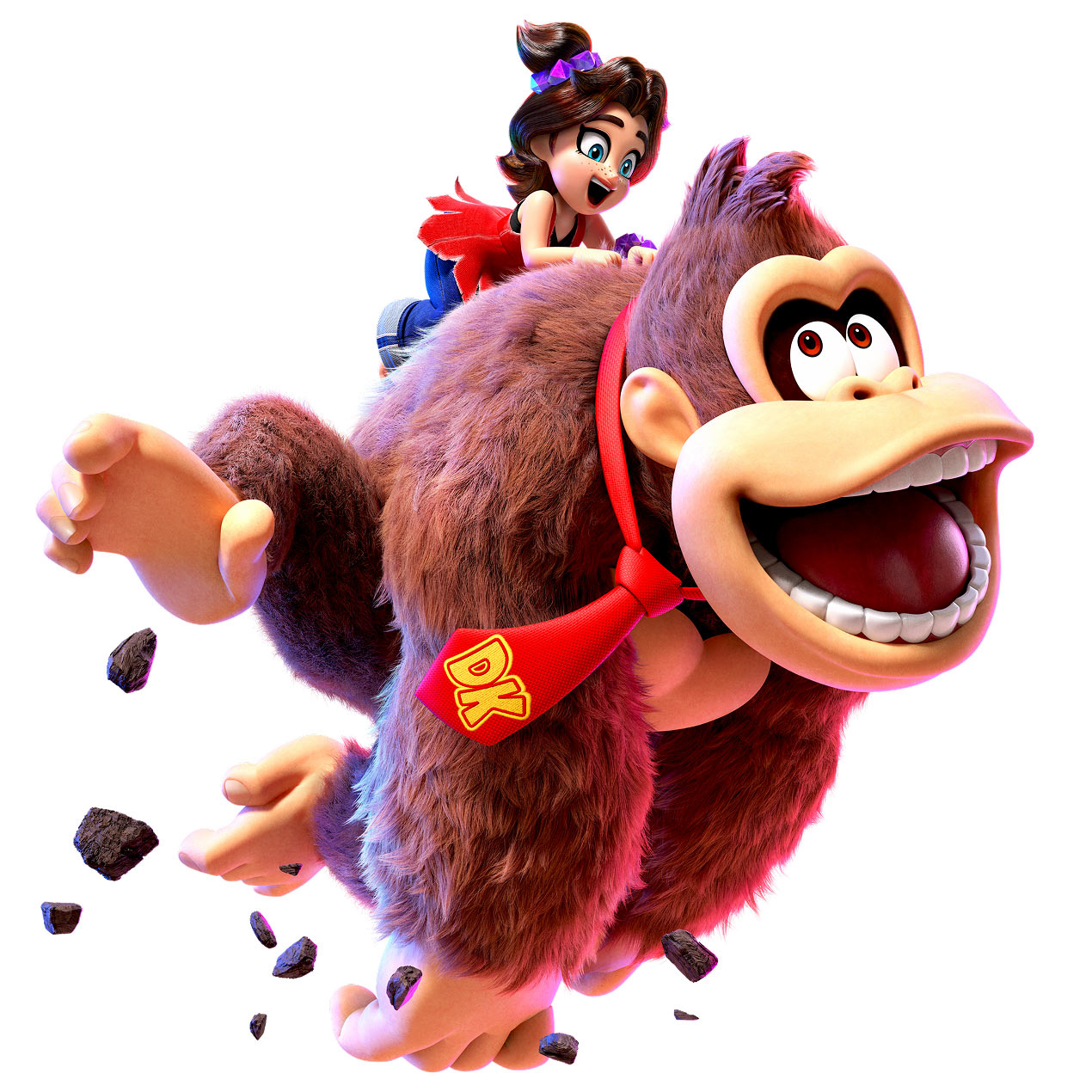 Donkey Kong and Pauline Running Art from Donkey Kong Bananza