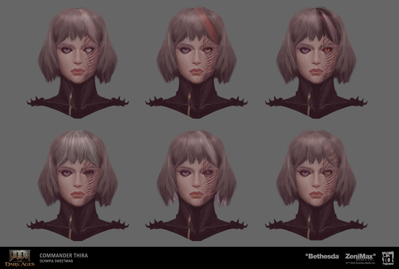 Commander Thira Face Concepts from Doom: The Dark Ages