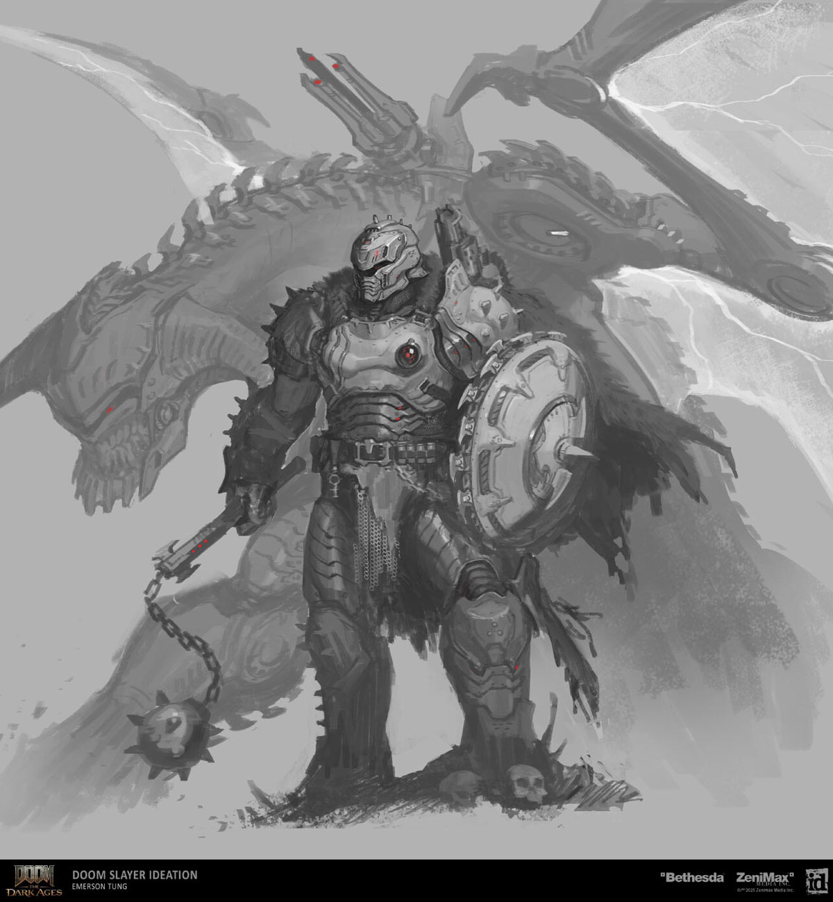 Doom Slayer and Serrat Ideation from Doom: The Dark Ages