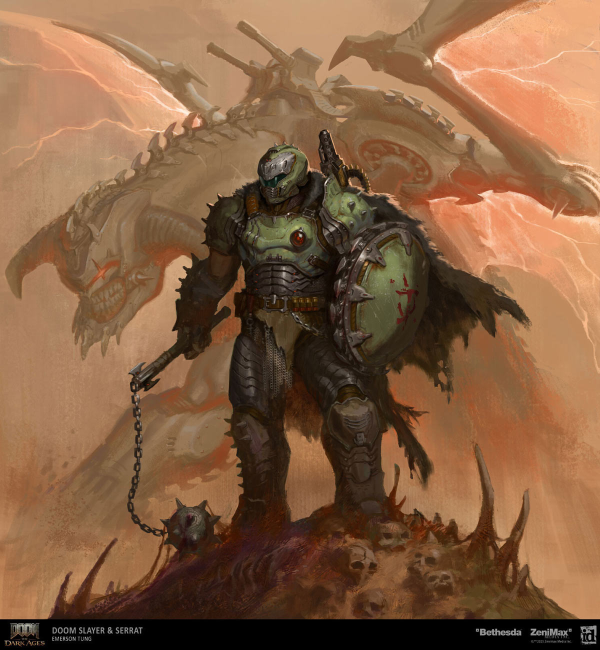 Doom Slayer and Serrat Art from Doom: The Dark Ages