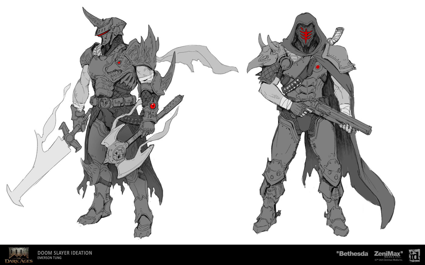 Doom Slayer Concept Sketches from Doom: The Dark Ages