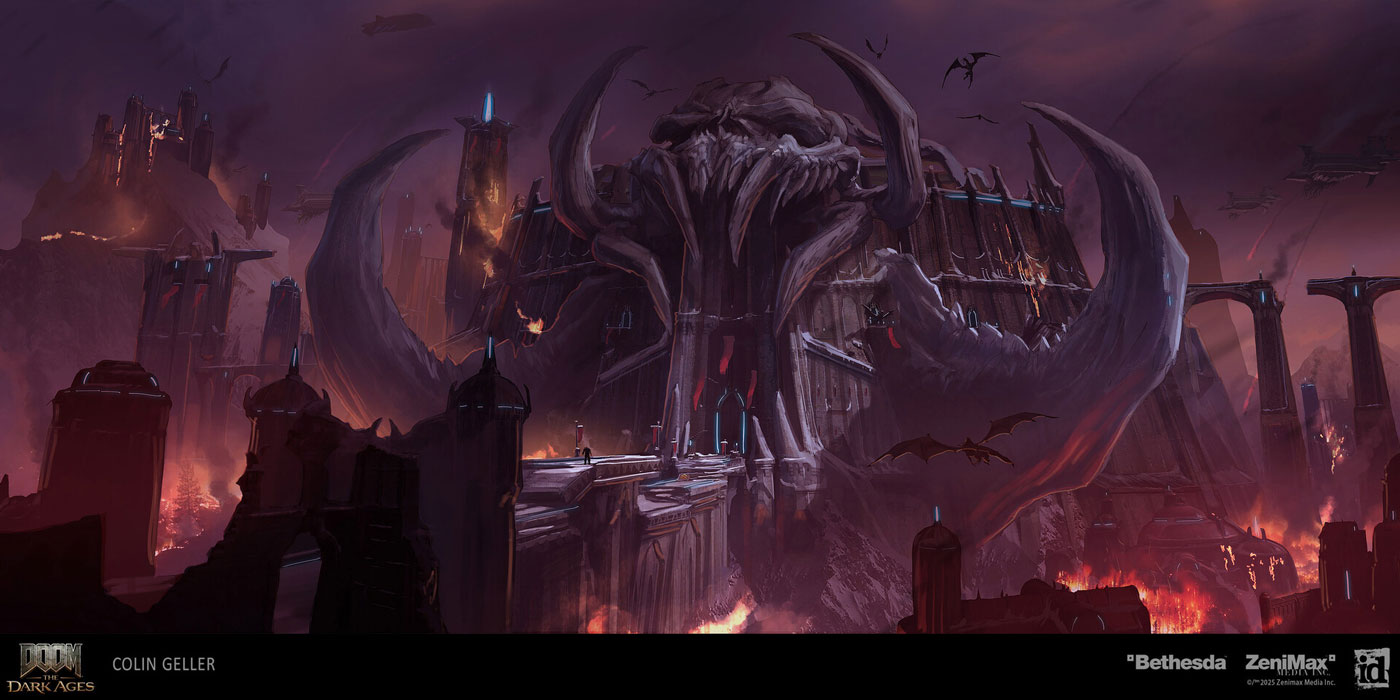 Dragon Den Exterior Art from Doom: The Dark Ages