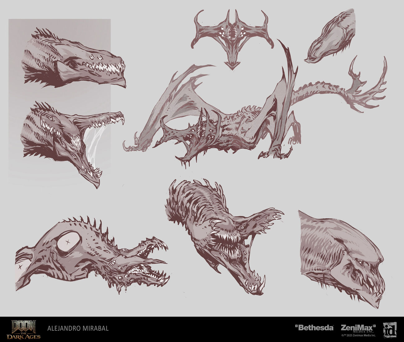 Enemy Dragon Concept Art from Doom: The Dark Ages
