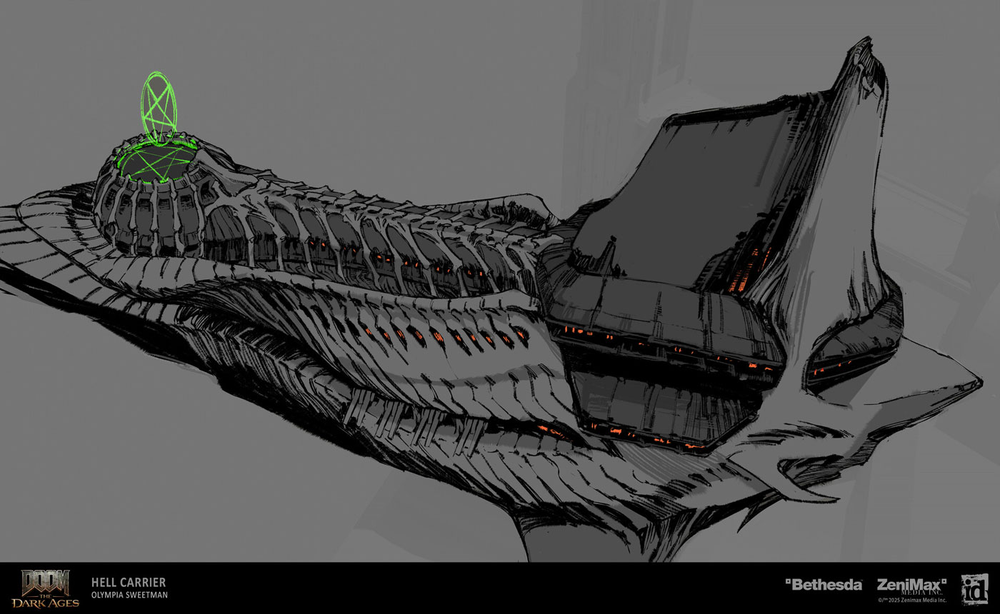 Hell Carrier Landing Ideation from Doom: The Dark Ages