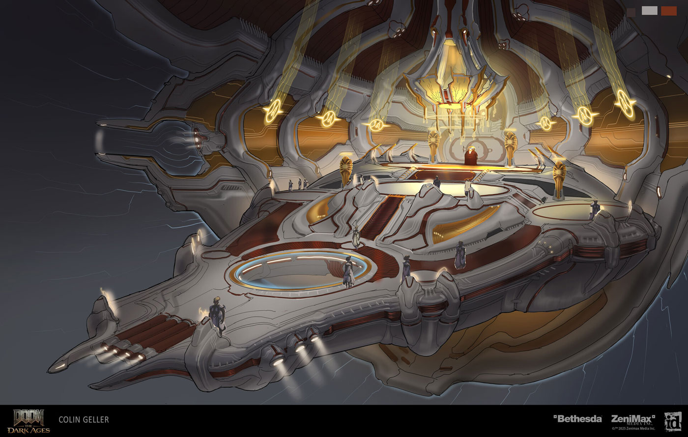 Kreed Maykr Ship Bridge Art from Doom: The Dark Ages