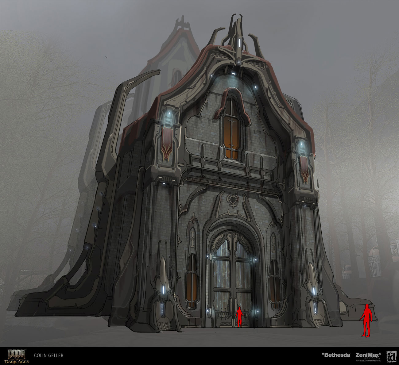 Sentinel Building Structure Art from Doom: The Dark Ages