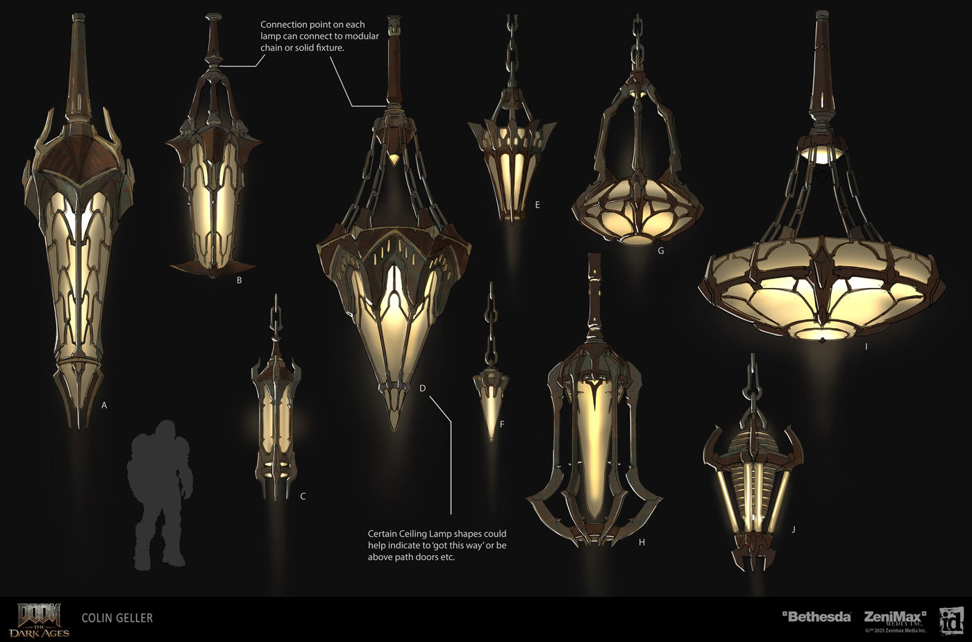Sentinel Light Fixtures Art from Doom: The Dark Ages