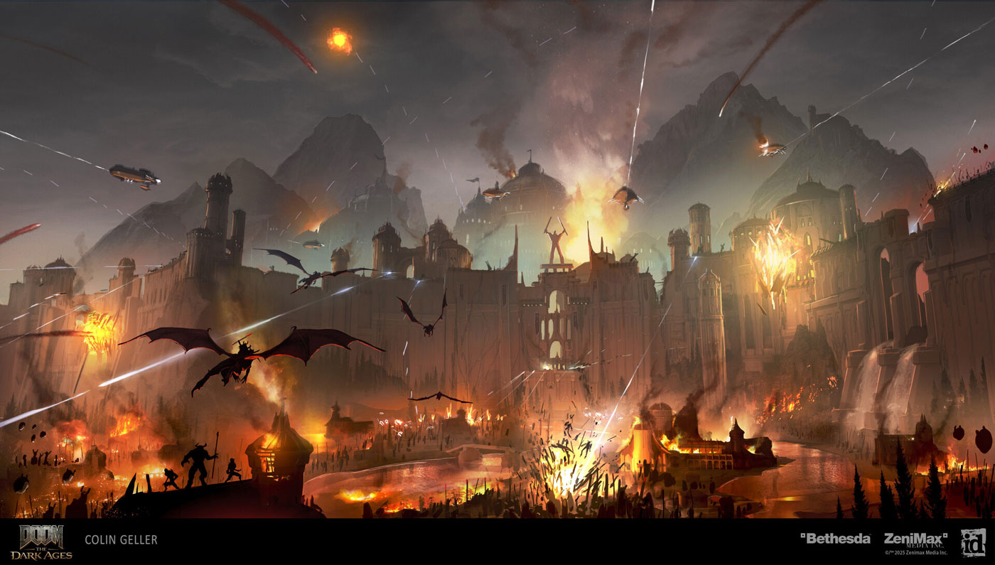 Siege Battle Concept Art from Doom: The Dark Ages