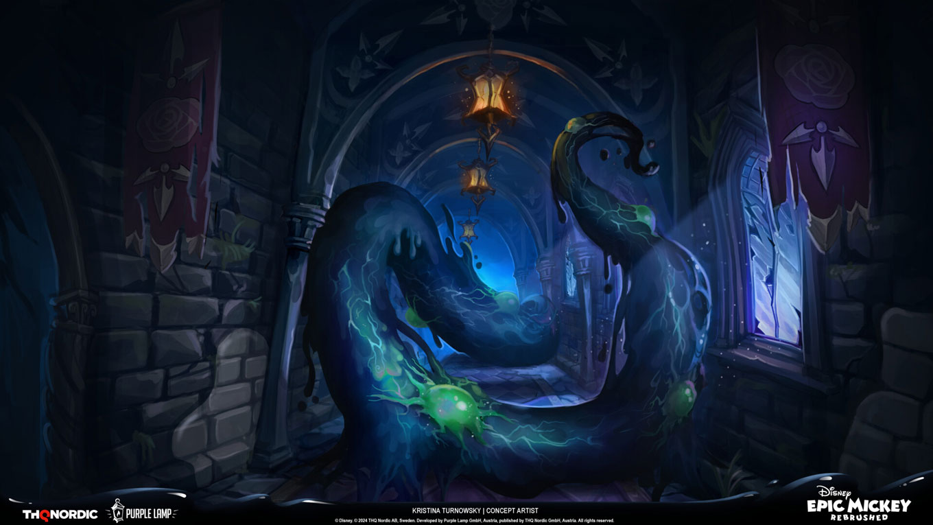 Beating the Blot Mood Painting from Epic Mickey: Rebrushed