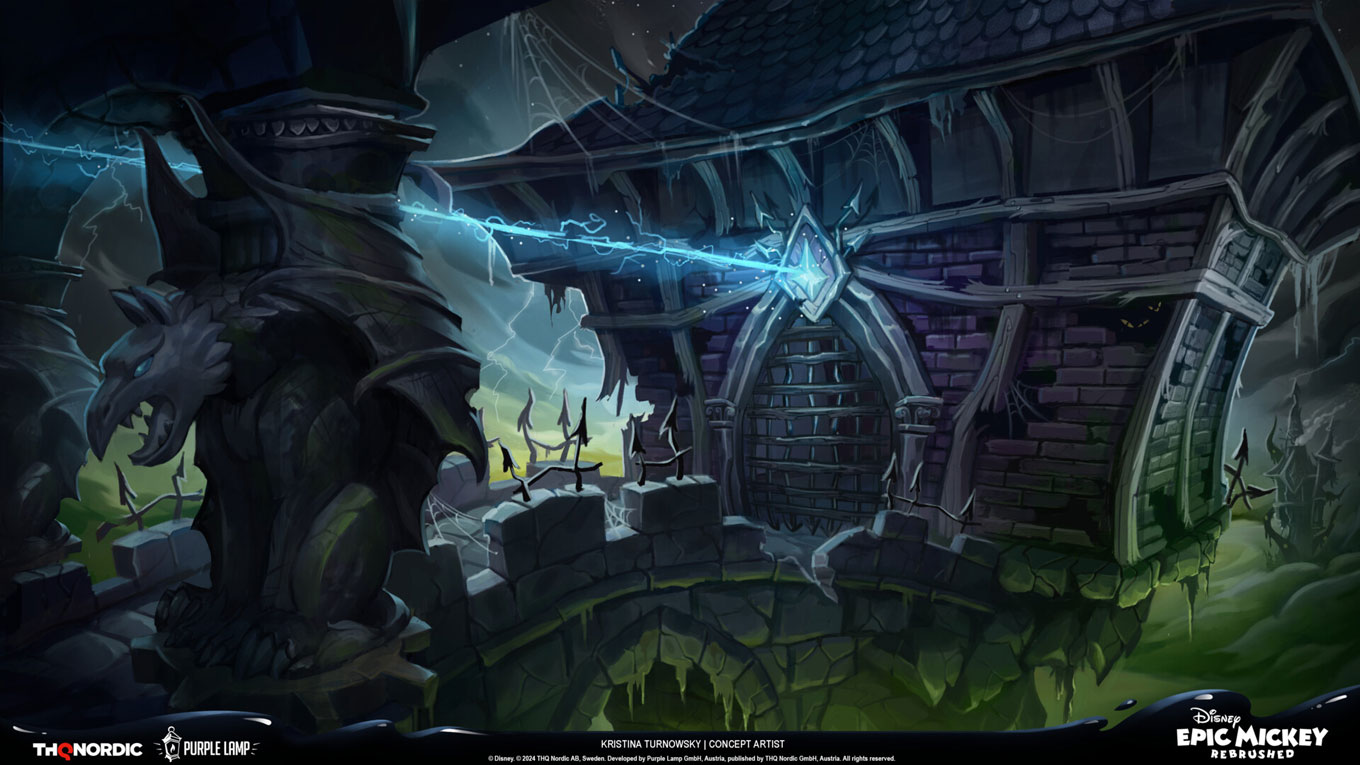 Beating the Blot, Towers Mood Painting from Epic Mickey: Rebrushed
