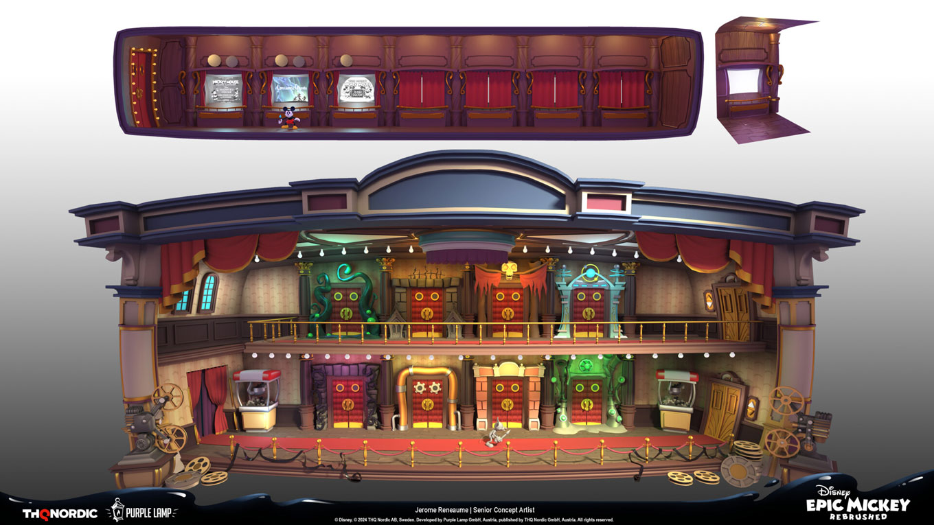 Cinema Interior Art from Epic Mickey: Rebrushed