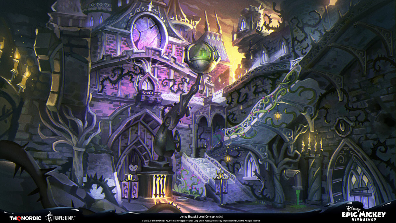 Dark Beauty Castle Entrance Art from Epic Mickey: Rebrushed