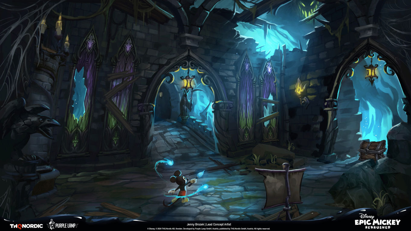 Dark Beauty Castle Interior Art from Epic Mickey: Rebrushed
